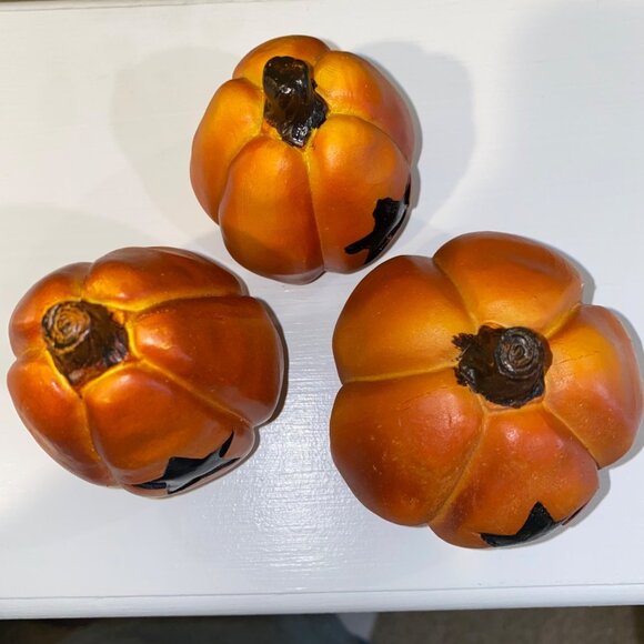 Pumpkin decoration Set of 3 small pumpkins Fall Autumn Harvest decoration trio - Picture 7 of 7